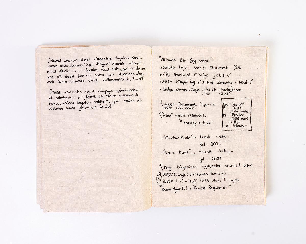 Dilara Altınkepçe Arslan, Dilara'nın Defteri, 2026. ENV.NO.26.004.001. Sanatçı Kitabı. Detay 2. / Dilara Altınkepçe Arslan, Dilara’s Notebook, 2026. ENV.NO.26.004.001. Artist Book. Detail 2.